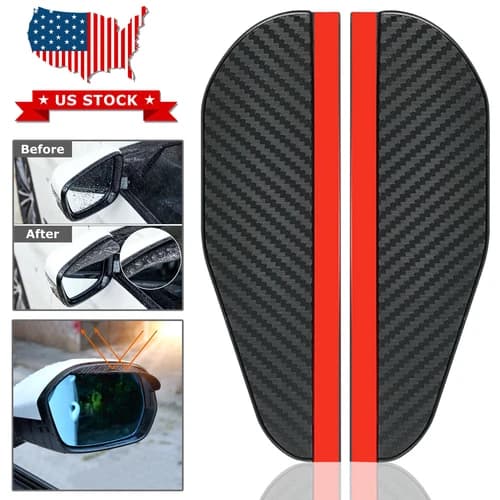 2PCS Car Rear View Side Mirror Rain Board Eyebrow Guard Sun Visor Accessories