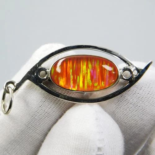 Certified 16.50 Ct Natural Gilson Opal 925 Sterling Silver Pendant Jewelry Gift