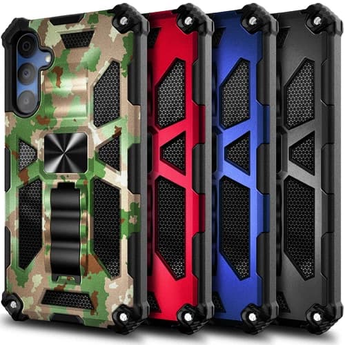 Case For Samsung Galaxy A35 5G Shockproof Kickstand Phone Cover + Tempered Glass