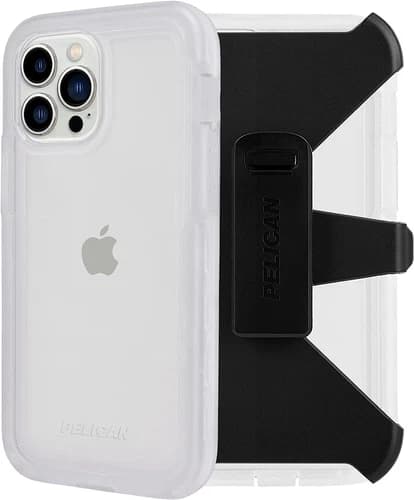 Pelican Apple iPhone 13 Pro Max Heavy Duty Phone Case with Belt Clip - Clear