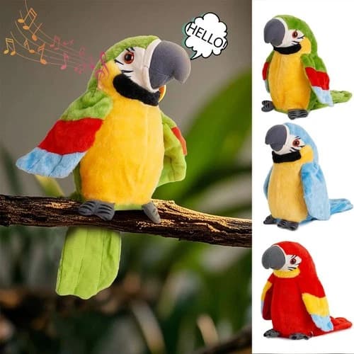 Talking Macaw Parrot Repeat What You Say Stuffed Plush Toy Electronic For kids