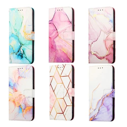 Case For Apple IPhone SE Leather Phone Protector Marble Cover Flip Wallet