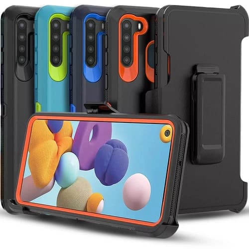 For Samsung Galaxy A21 Phone Case Cover Fit Otterbox Heavy Duty +Tempered Glass