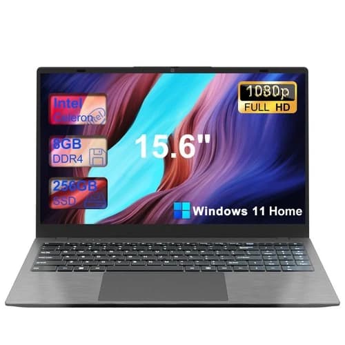 15.6" FHD Laptop 8GB DDR4 RAM 256GB SSD Intel Dual-Core Celeron Windows 11(Used)