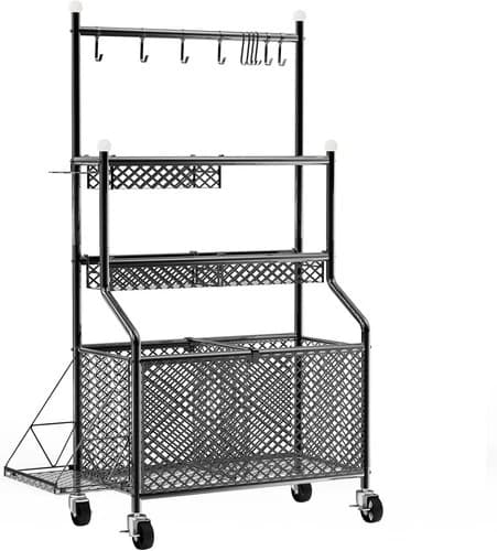APEXUP Steel Garage Sports Equipment Organizer w/ 4 Tiers