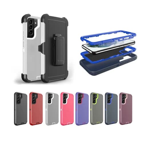 For Samsung Galaxy S22 Plus Heavy Duty Hybrid Defender Rugged Case with Holster