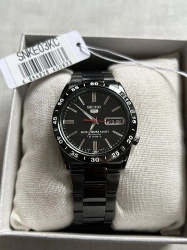 SEIKO SEIKO5 SNKE03K1 Black Automatic Men's Watch in Box New