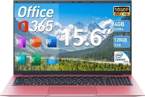 15.6" Laptop FREE Office 365 WiFi 6 Intel N5095 4GB RAM 128GB SSD 1TB Expandable