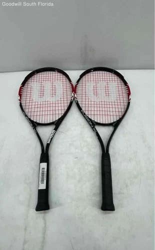 NEW LISTINGLot Of 2 Pcs Wilson Fusion XL Red Black Sports Equipment Tennis Racquets