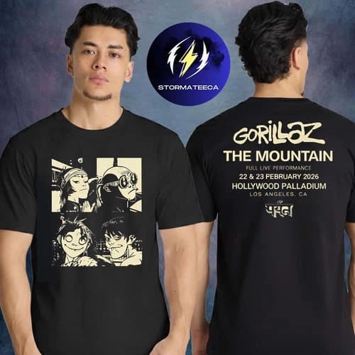 Gorillaz The Mountain Performance Los Angeles CA On February 22 23 2026 T-Shirt