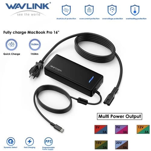 112W Universal Charger Portable USB C Laptop Adapter 100W AC Adapter Computer