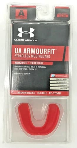 Under Armour UA Armourfit Adult Strapless Mouthguard Red Adult Sports Equipment