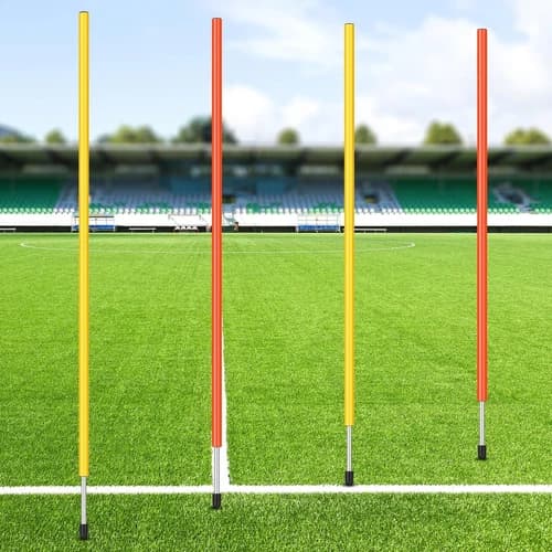 4 Pcs Training Agility Poles 5ft Adjustable Soccer Training Poles Soccer Trai...