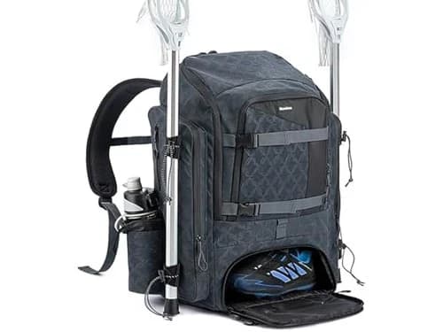 Lacrosse Sports Backpack with Cleat Pocket Grey Large