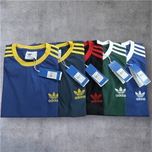 MENS ADIDAS ORGINALS CLASSIC THREE STRIPES EMBROIDERED SHORT SLEEVE TSHIRT