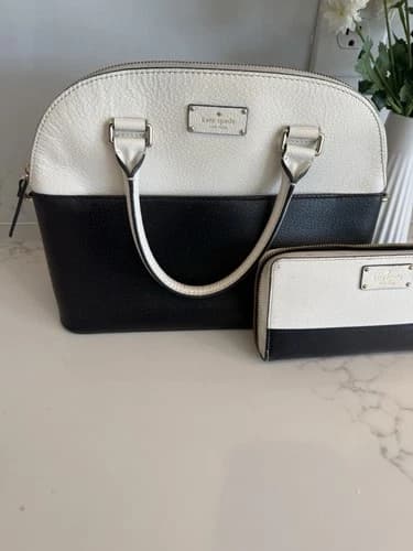 Kate Spade Purse and Wallet - Leather - Black And White New York Block