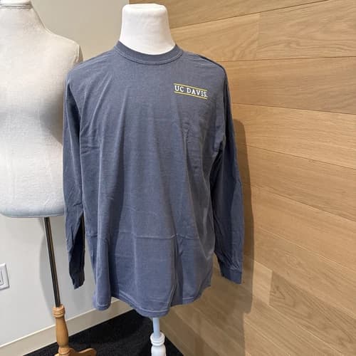 Men's Striped Sky Building Denim Circle Shirt - Size XL