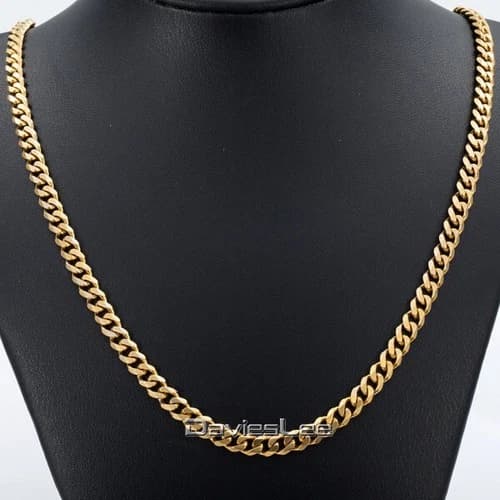 4MM Gold Filled CURB CUBAN Link Chain Necklace Men Women Jewelry Hip Hop 18-30"