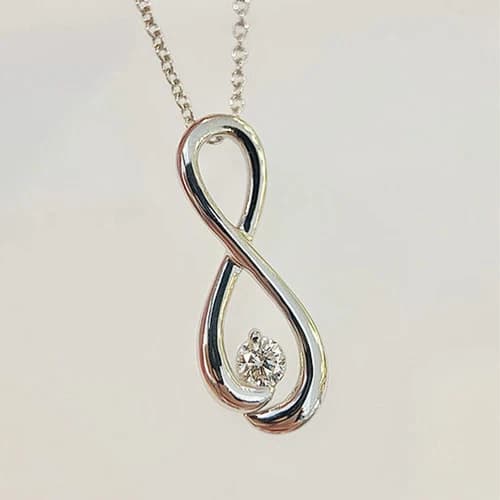 Simple 925 Silver Filled Necklace Pendant Women Cubic Zircon Wedding Jewelry
